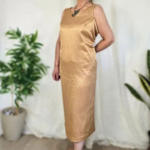 Vestido festa dourado GG brechó