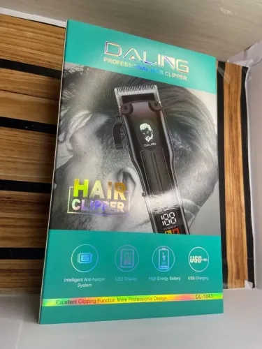 Máquina De Cortar Cabelo Dourada Profissional Sem Fio Daling