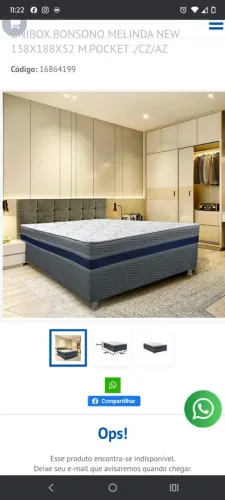 Cama Box Bonsono Melinda New Lacrada Nova 138x188x52 M.Pocket