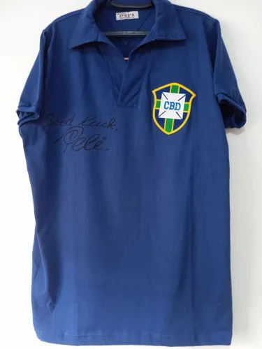 Camisa Brasil Copa Mundo 1958 #10 Pele Autografada Certificada