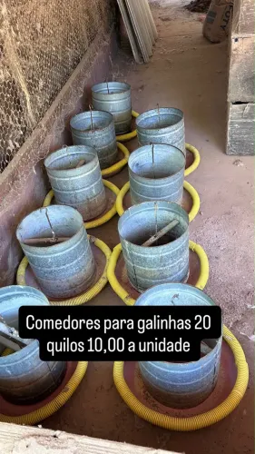 Vendo 5 comedores para galinhas 50,00 todos .