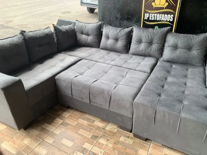 Sofa de canto 7 lugares pronta entrega