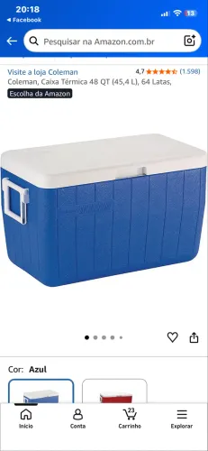 Coleman, Caixa Térmica 48 QT (45,4 L), 64 Latas,