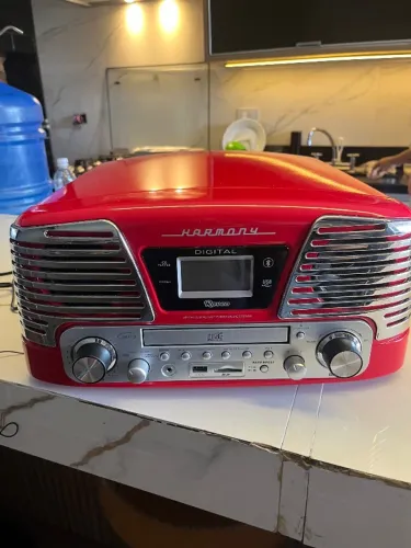 Vitrola Raveo Harmony Vermelho C/bluetooth Usb Sd Cd Fm Aux