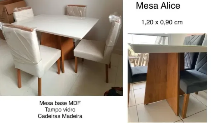 Mesa de Janatr 4 Cadeiras Nova na Caixa LS - Entrega e Monta na Hora