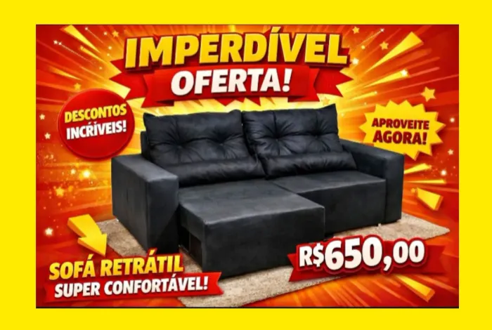 Queima de Estoque | Sofá Retrátil Havaí 1.80m