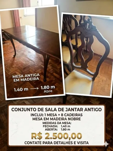 Mesa Antiga 8 Cadeiras