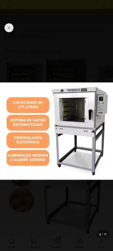 Forno elétrico turbo Tedesco cinco esteiras