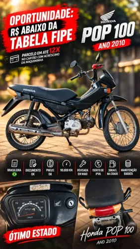 Honda Pop 100 ano 2010 em ótimo estado 