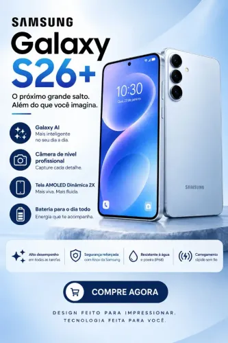 SAMSUNG GALAXY S26 PLUS 256GB *LACRADO* UM ANO DE GARANTIA.