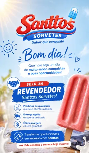Picolés Para Revenda!! SANTTOS SORVETES!!