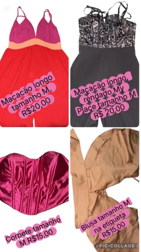 Roupas em perfeito estado outras nunca utilizadas!!