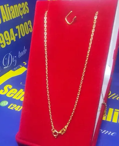 Cordão Cadeadinho Maciço Ouro 18 kilates Peso 3.10 Gramas 55 Cm 1 mm                      