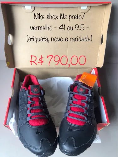 Nike shox Nz preto/vermelho - 41 ou 9.5 - (etiqueta, novo e raridade)