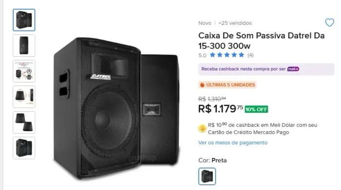 Caixa de Som Passiva Datrel Da15-300 300w