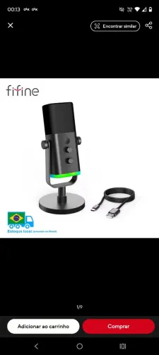 Microfone fifine AM8 2 meses de uso na caixa