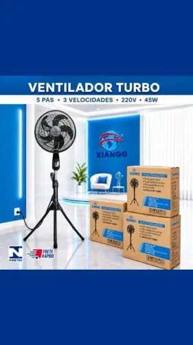 (NOVO) VENTILADOR 220V TURBO 45CM 3 VELOCIDADES SILENCIOSO