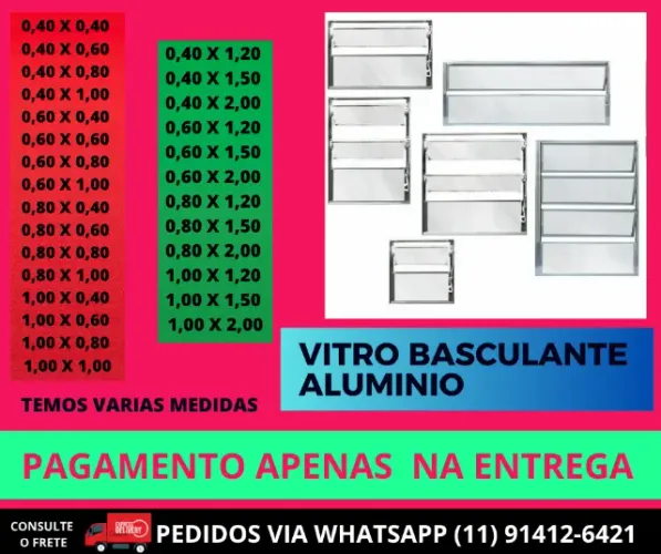 vitro aluminio brilhante 60X80 - pagamento na entrega- temos outras medidas