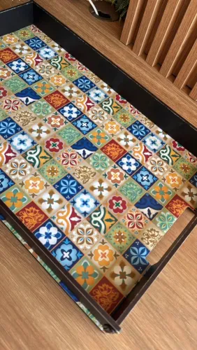 Bandeja Decorativa Grande em MDF (Estampa de Azulejo Português)