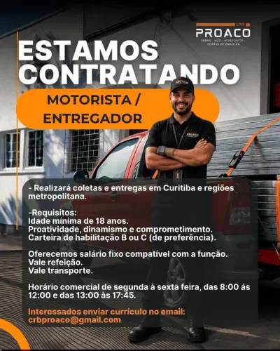 Motorista entregador