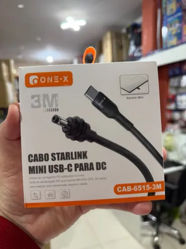 Cabo Starlink Mini 3 Metros USB-C para DC | Fonte Starlink