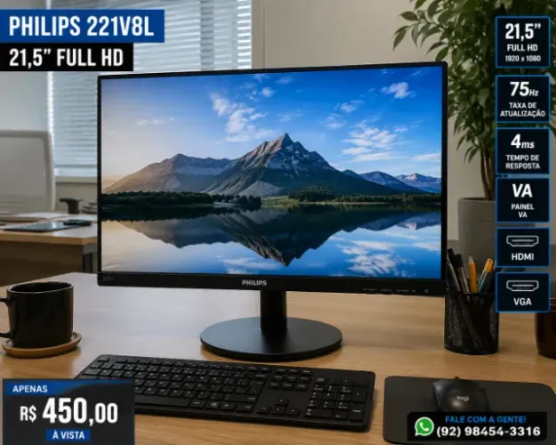 ? MONITOR PHILIPS 221V8L - FULL HD 21,5"