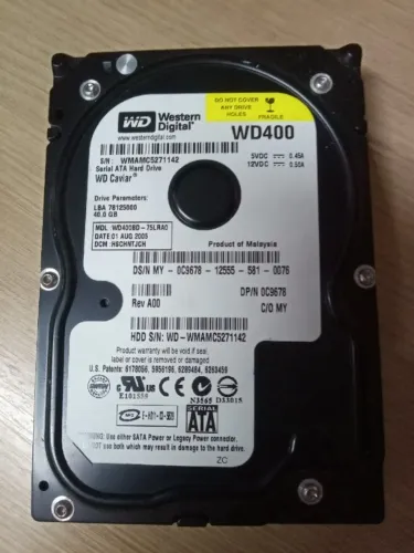 HD Western Digital 40GB WD400BD-75LRAO para PC sata