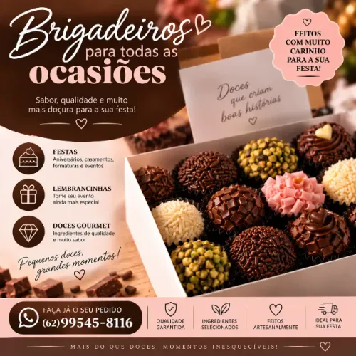 Doces para festas, Cento de Brigadeiros, Fatias de Bolo com Docinhos, Aniversário