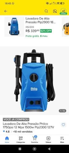 Vendo lavadora de alta pressão, 1 mês de uso
