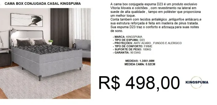 Cama box conjugada casal