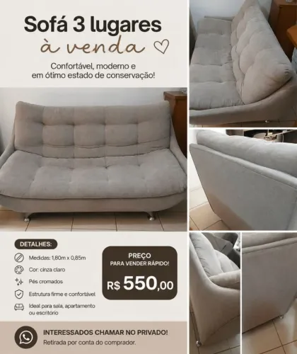 Vendo sofá de 3 lugares