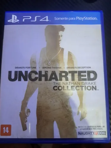 É o Uncharted: The Nathan Drake Collection (os 3 primeiros jogos remasterizados).