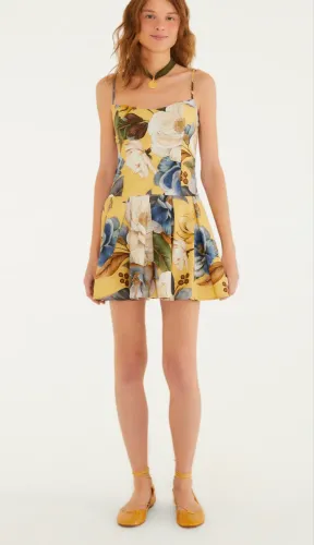 Vestido curto estampado jardim guanabara farm M