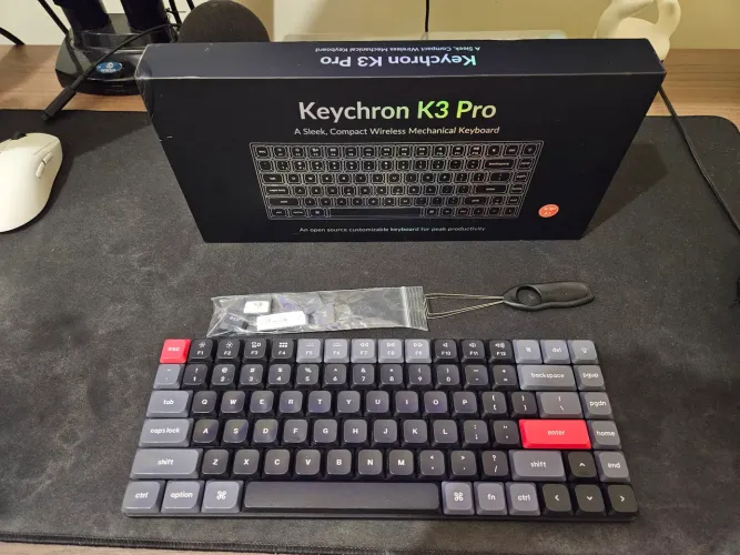 Teclado Mecânico Keychron K3 Pro (K3P-A1) - Estado de Novo - Sem Fio/Bluetooth