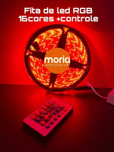 Fita Led 5050 RGB Colorida 5mt 16 Cores + Fonte + Controle