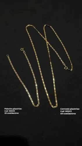 Corrente de ouro modelo piastrine