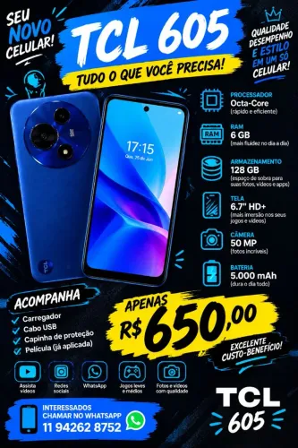 Celular tcl 605 novo