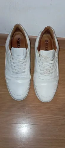 Tênis Casual Branco RS7 em Couro