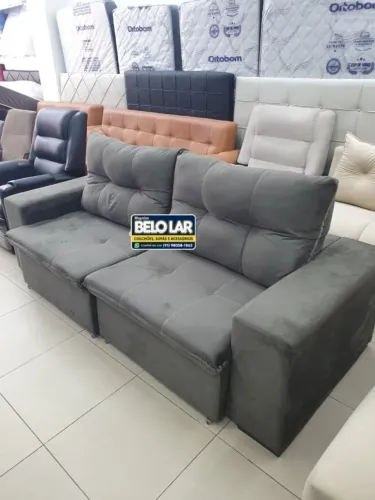 Sofá 3 Lugares Retrátil e Reclinável