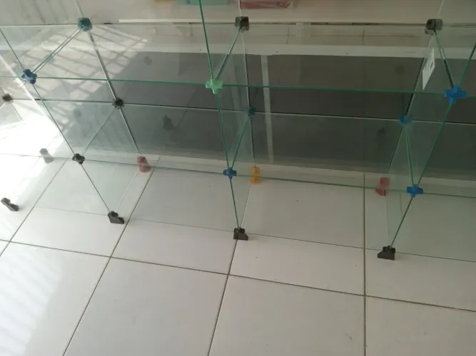 2 prateleira de vidro