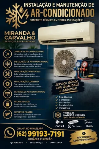 Instalação e manutenção Ar Condicionado