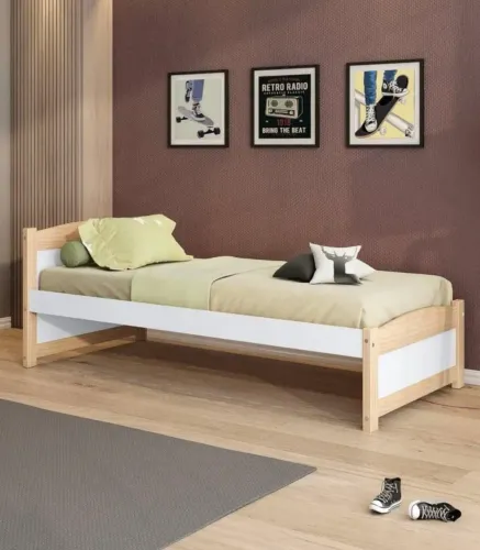 Cama maciça solteiro (casatema).