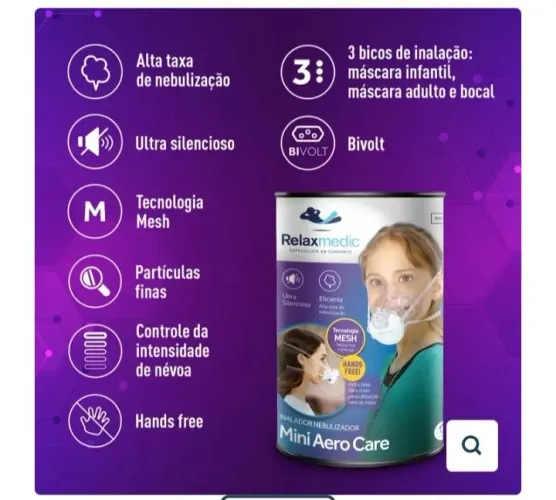 Inalador Nebulizador hands free Mini aero care