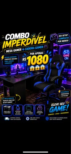 Mesa gamer+Cadeira Gamer