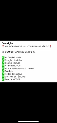 Kia Motors Picanto EX 1.1/1.0/ 1.0 Flex Mec. 2008