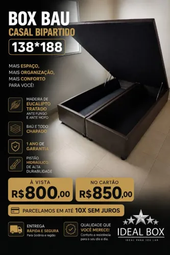 BASE BOX BAU CASAL BIPARTIDO 138*188