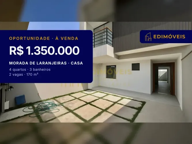 Morada de Laranjeiras: Casa 4 quartos com 3 suítes e espaço gourmet