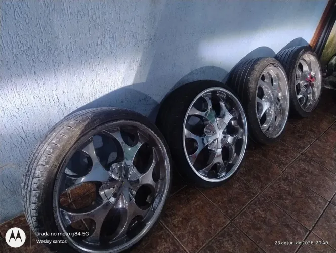 Rodas aro 20 cromadas multi furos de 5 