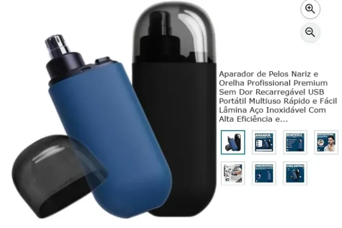 Aparador de Pelos Nariz e Orelha Profissional Premium Sem Dor Recarregável USB Portátil Mu
