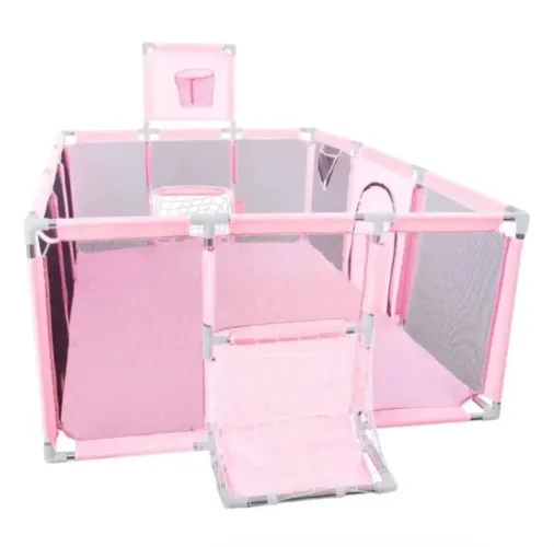 Cercadinho  NOVO na caixa para bebê grande retangular - rosa